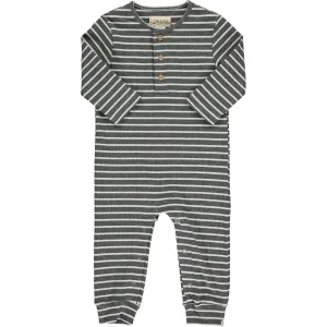 Mason Rib Romper Grey/Ivory