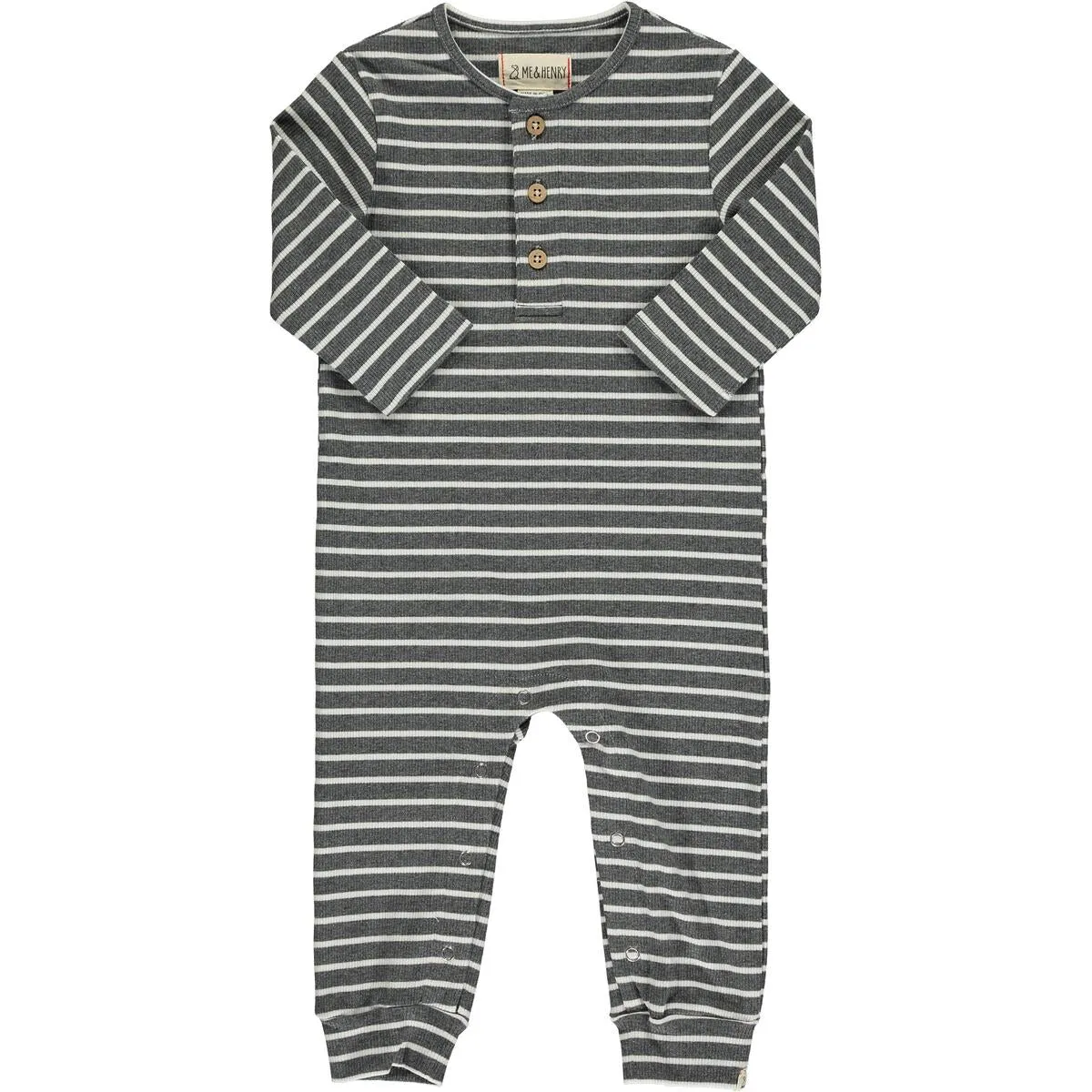 Mason Rib Romper Grey/Ivory