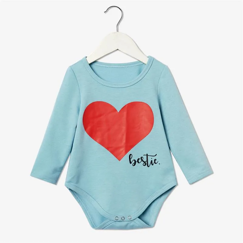 Matching Family Outfits Mommy and Me Long Sleeve Bestie Heart Hoodies Dress