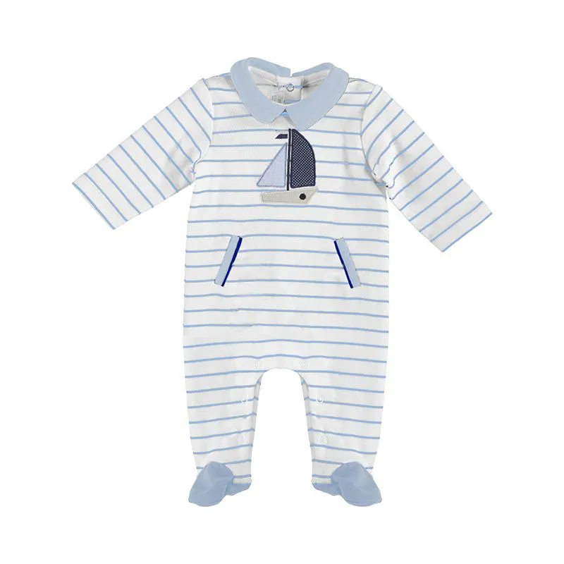 MAYORAL - Stripe Onesie - Blue