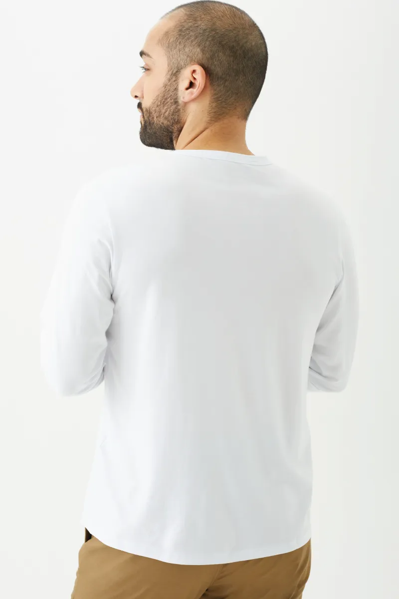 Men's Bamboo Cotton Long-Sleeve Henley Tee-All Sales Final