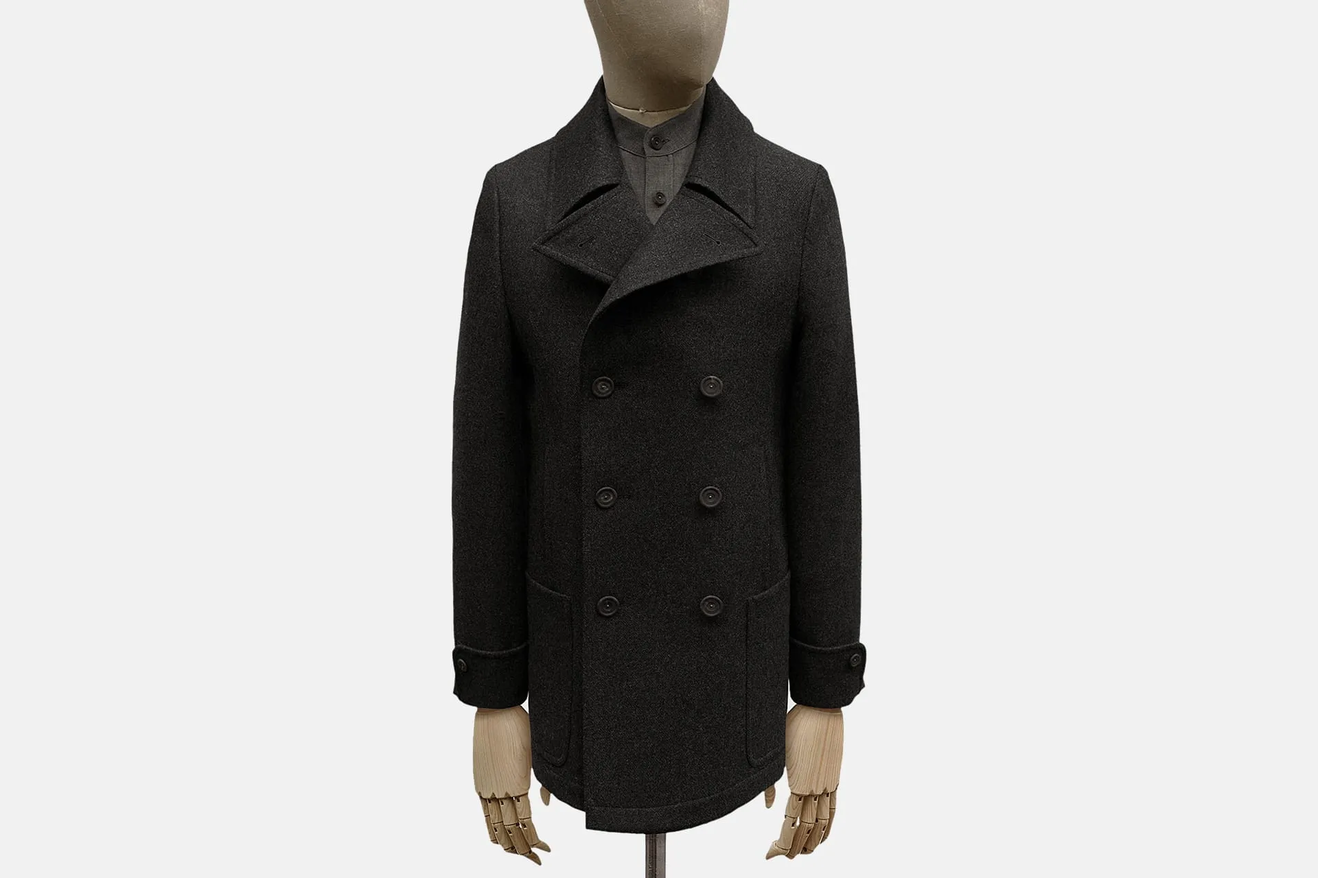 Merino Hopsack Peacoat