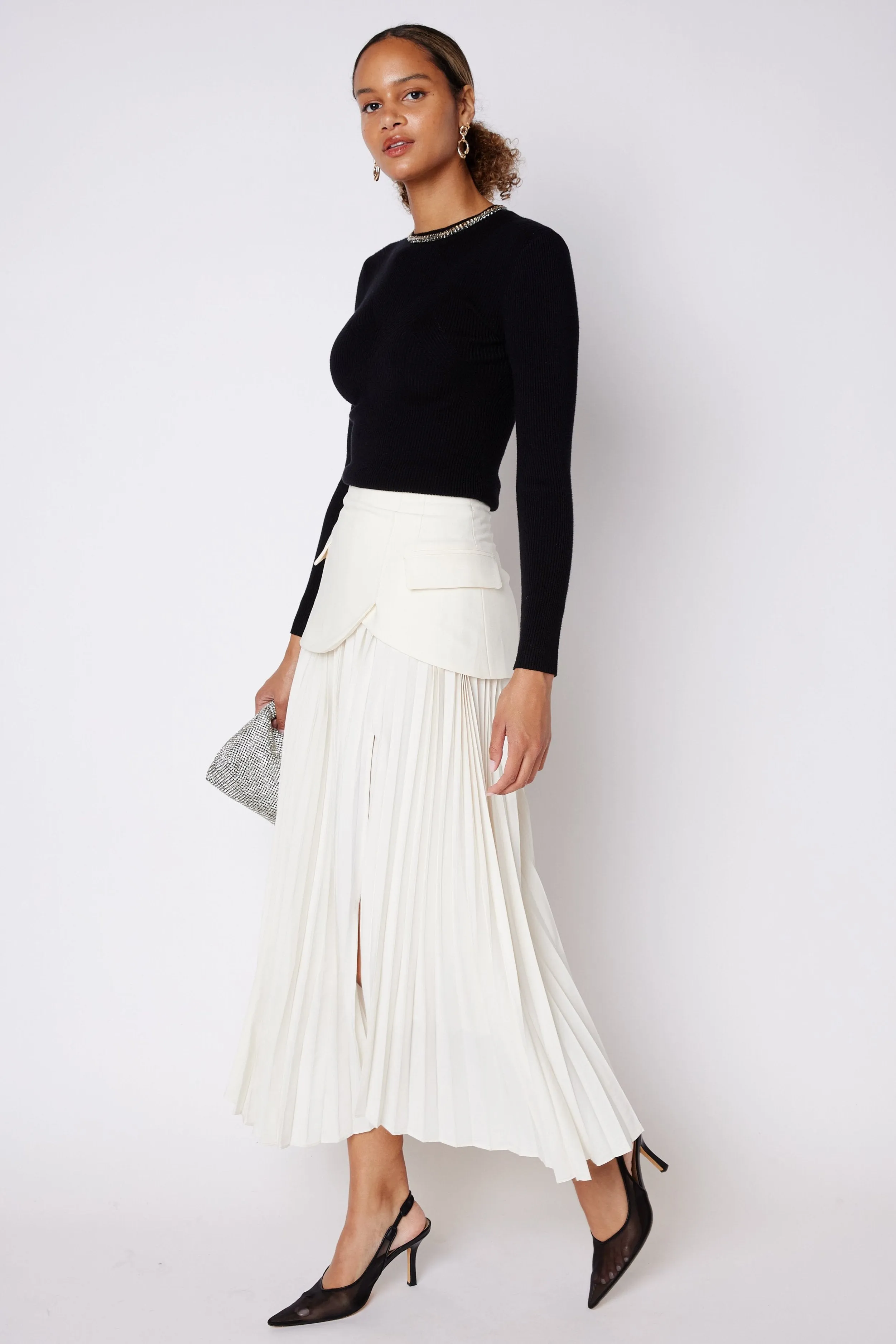 Michael Pleated Layered Skirt