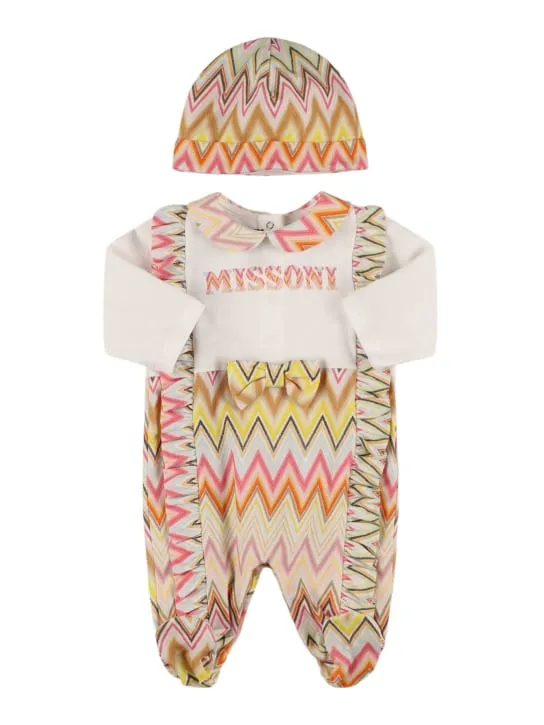 Missoni   Printed cotton jersey romper &amp; hat 