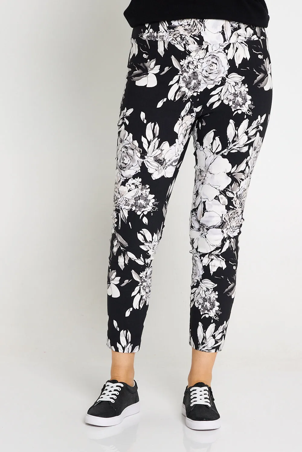 Moira Pants - Black/White Floral