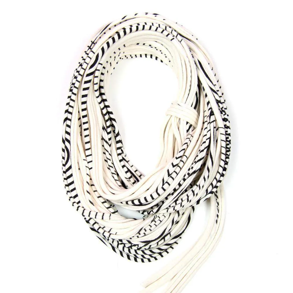 Necklush Cowl Scarf / Striped Cream White / Unisex