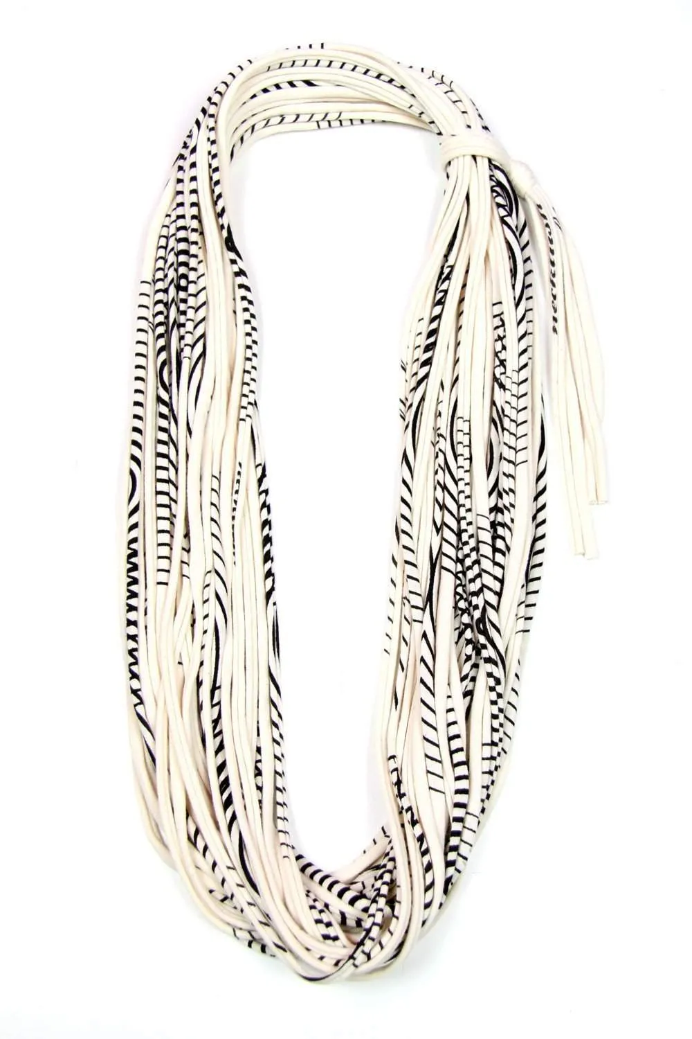 Necklush Cowl Scarf / Striped Cream White / Unisex