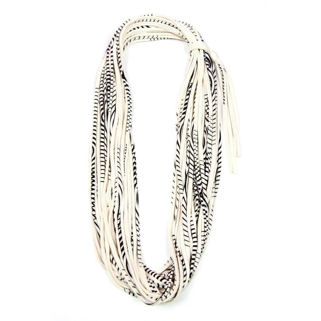 Necklush Cowl Scarf / Striped Cream White / Unisex