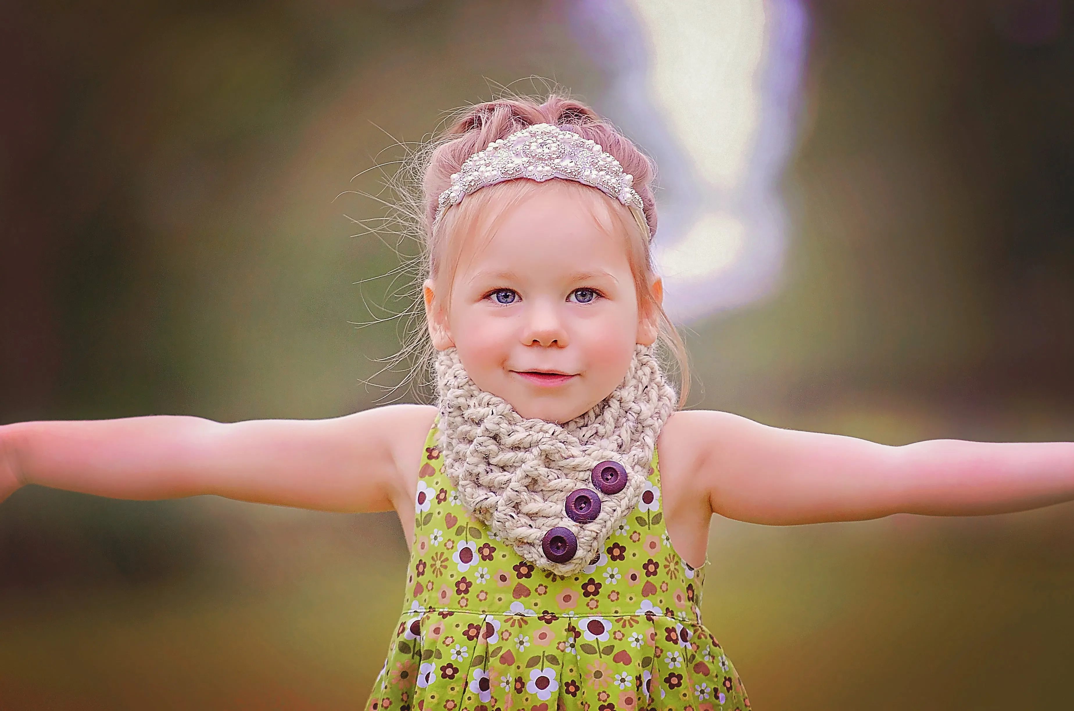 Oatmeal button scarf