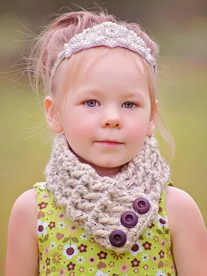 Oatmeal button scarf