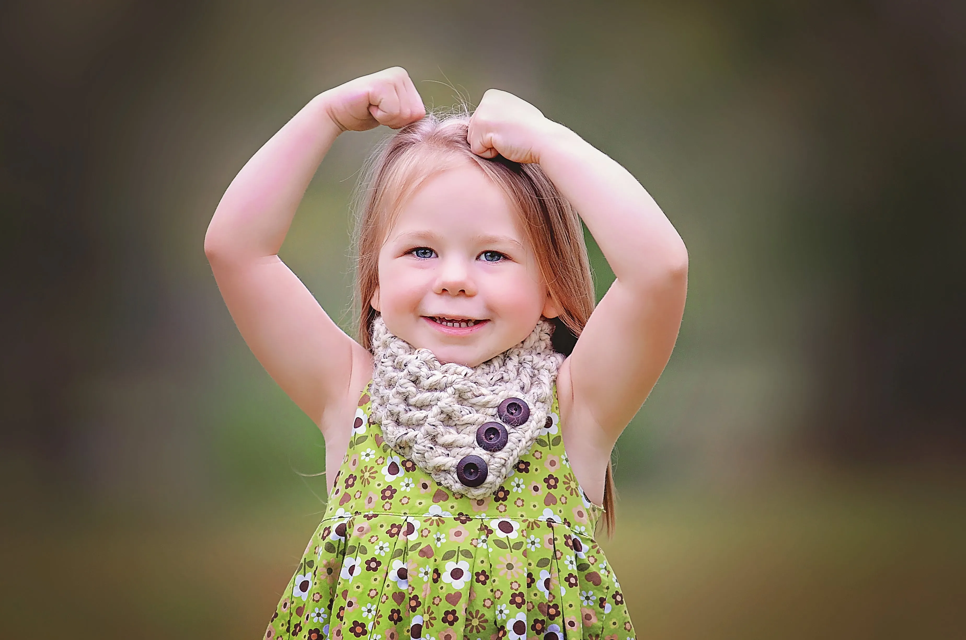 Oatmeal button scarf