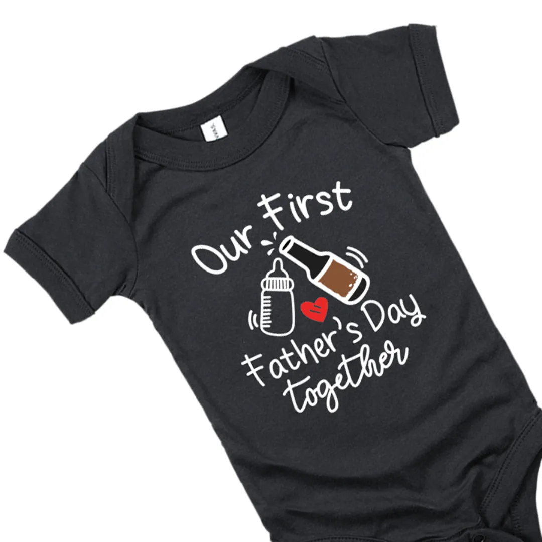 Our First Fathers Day Together Baby Romper Set