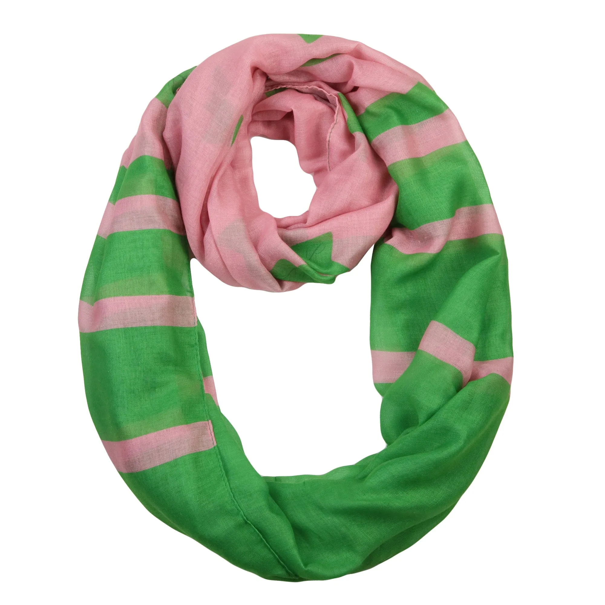 Oversized Pink and Green Ivy Infinity Scarf