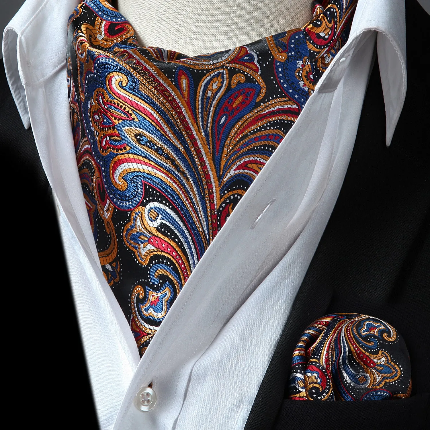 Paisley Ascot Handkerchief Set - A-01 NOVELTY