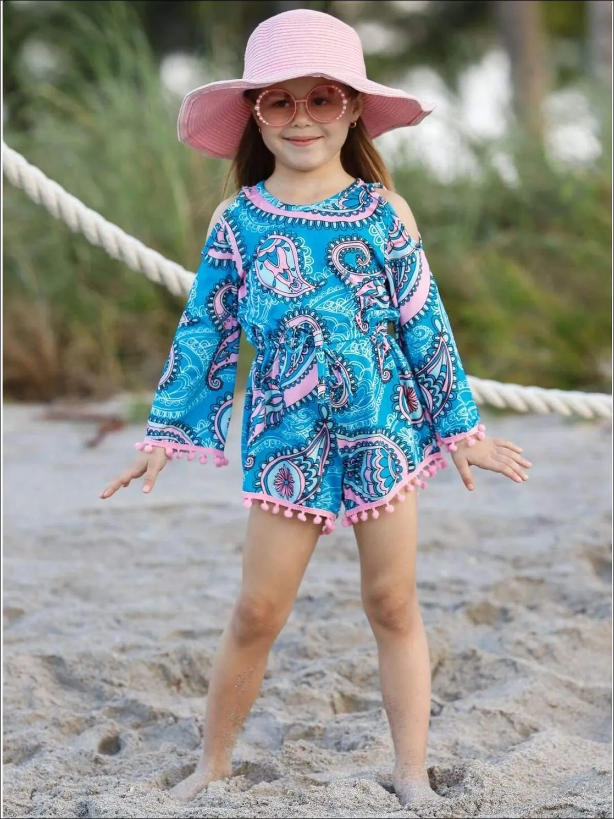 Paisley Posh Drawstring Romper