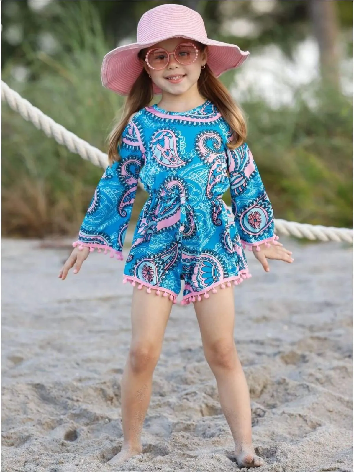 Paisley Posh Drawstring Romper