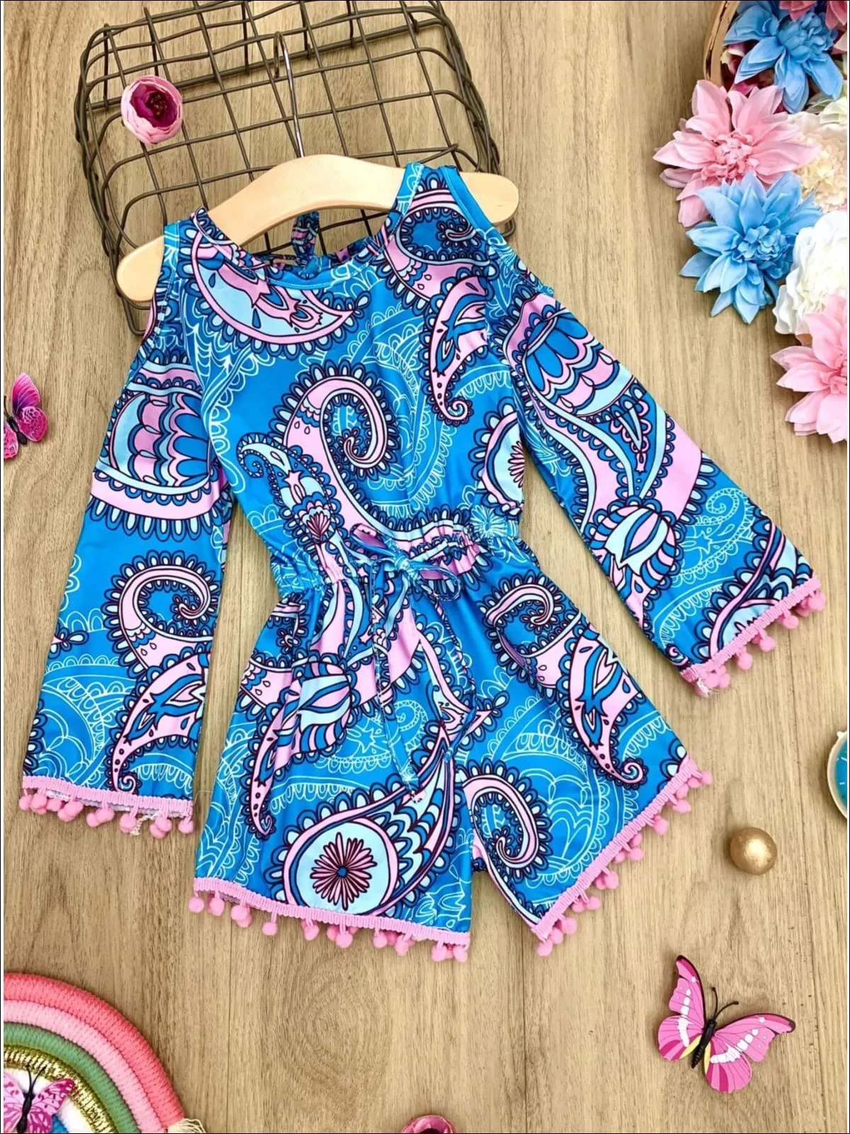 Paisley Posh Drawstring Romper