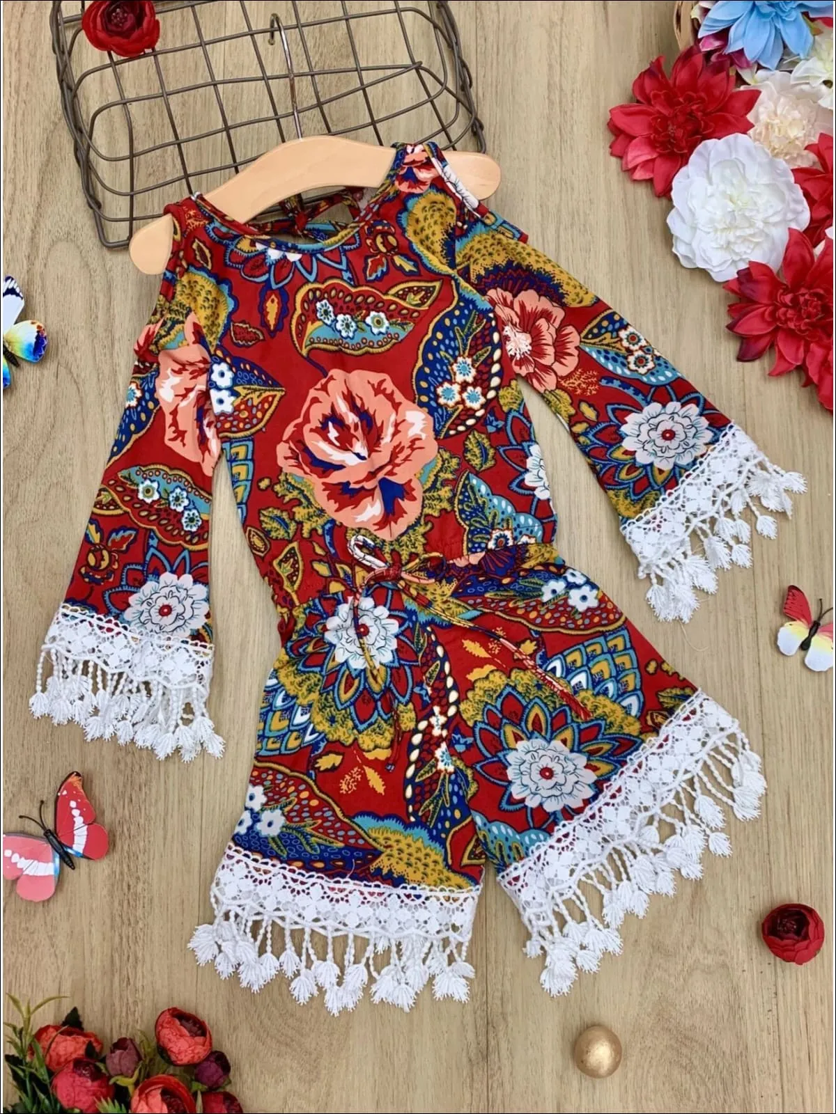 Paisley Posh Drawstring Romper