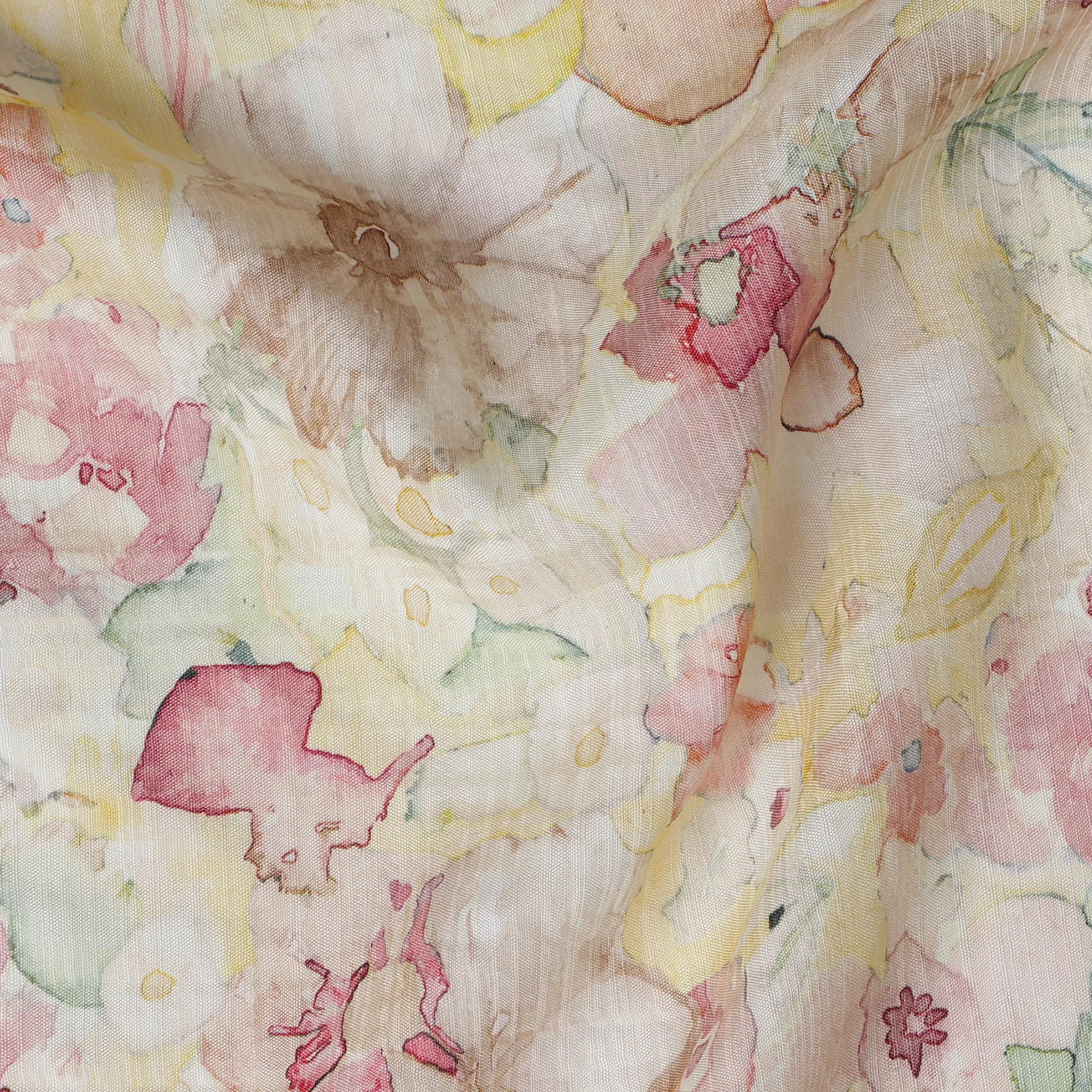 Pastel Floral Linen Cotton Blend Fabric, 110 cm Width-D20967