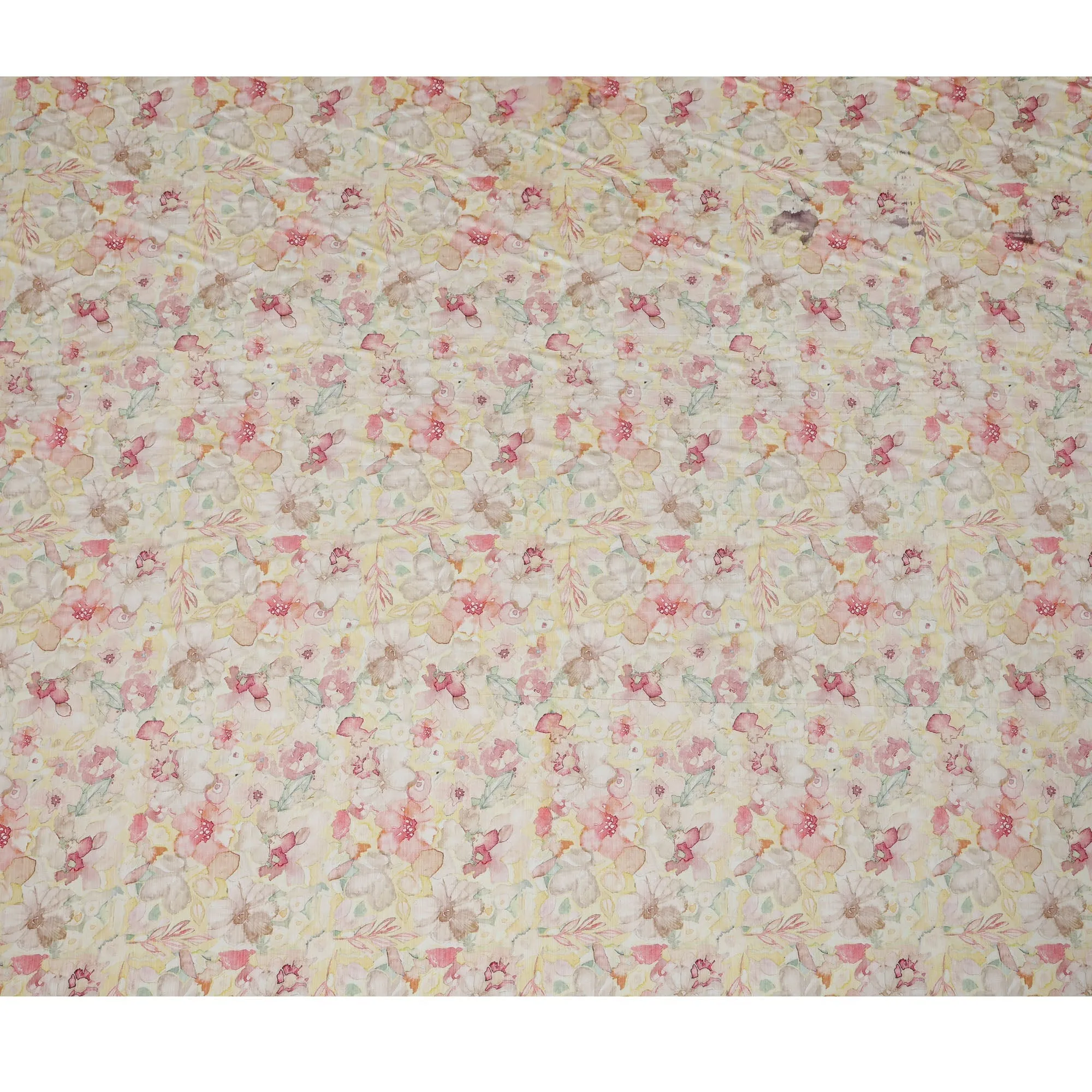 Pastel Floral Linen Cotton Blend Fabric, 110 cm Width-D20967