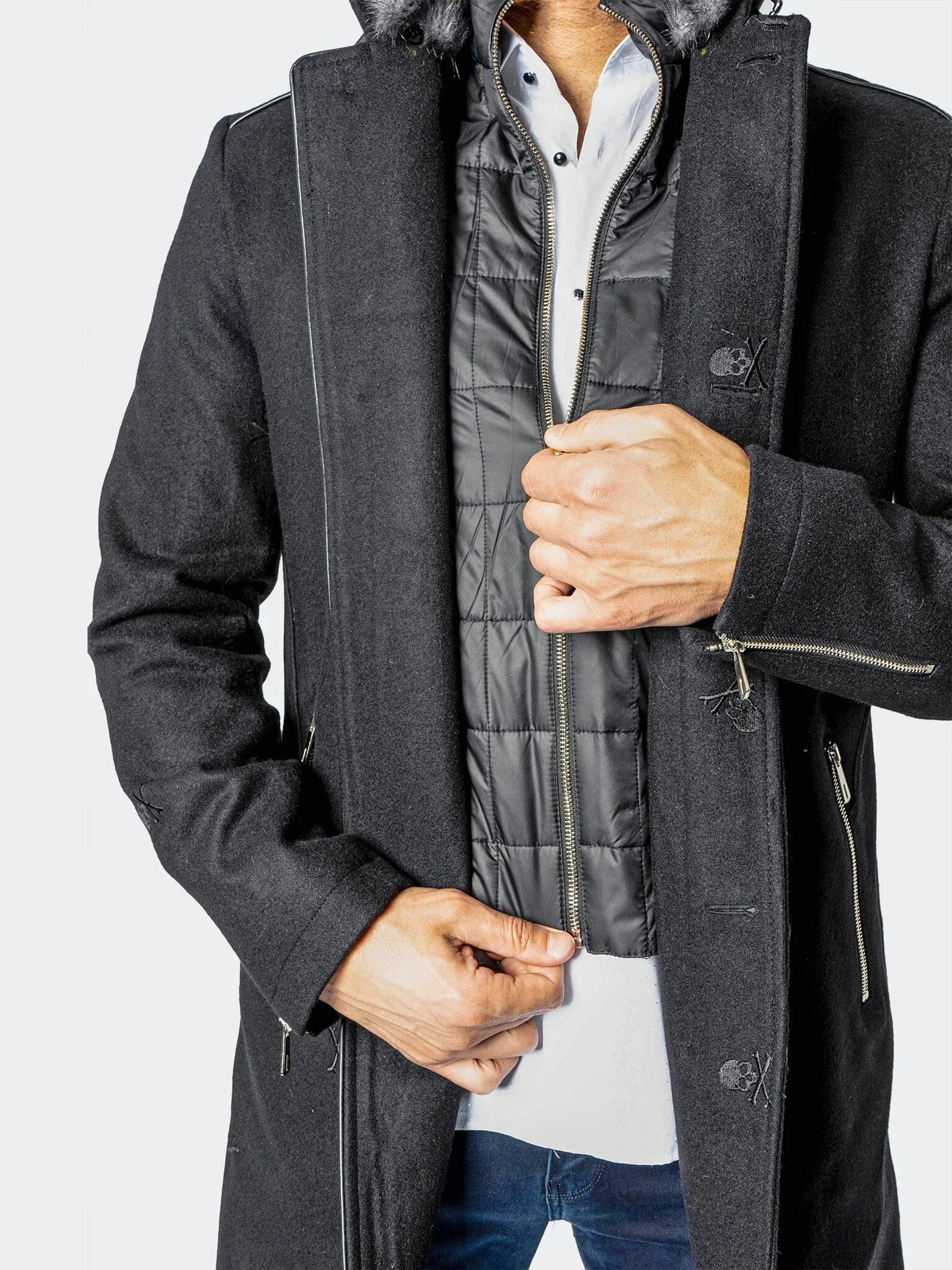 Peacoat CaptainSkull Black