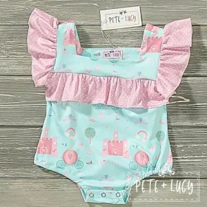 PETE   LUCY Princess Carriage Ruffle Romper Infant Baby