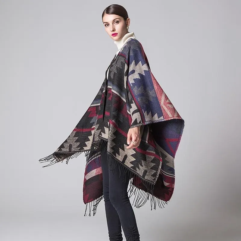 Ponchos and Shawl Knit Cashmere Scarf