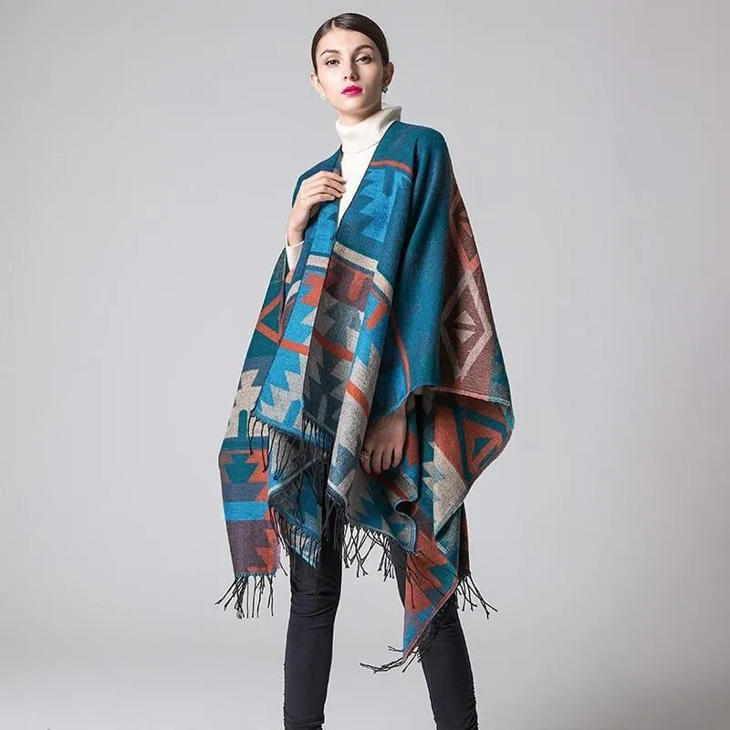 Ponchos and Shawl Knit Cashmere Scarf