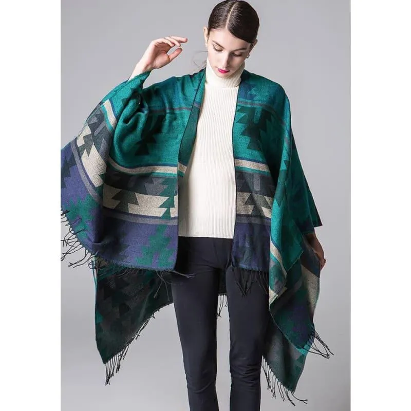 Ponchos and Shawl Knit Cashmere Scarf