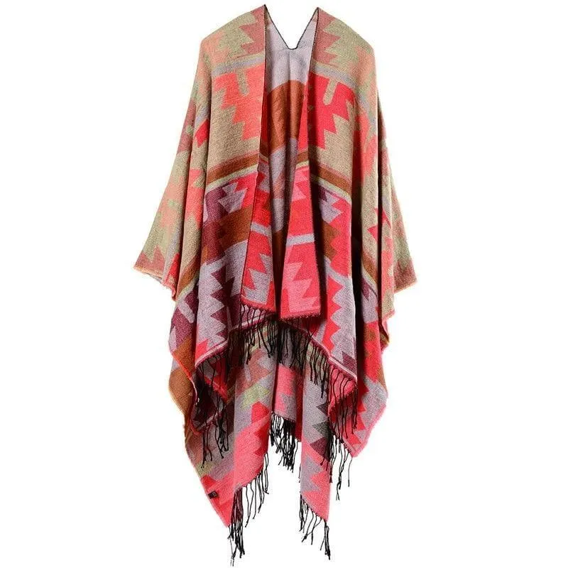 Ponchos and Shawl Knit Cashmere Scarf