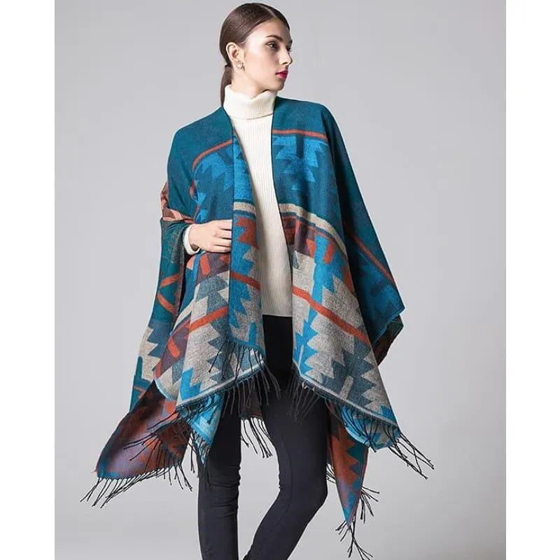 Ponchos and Shawl Knit Cashmere Scarf