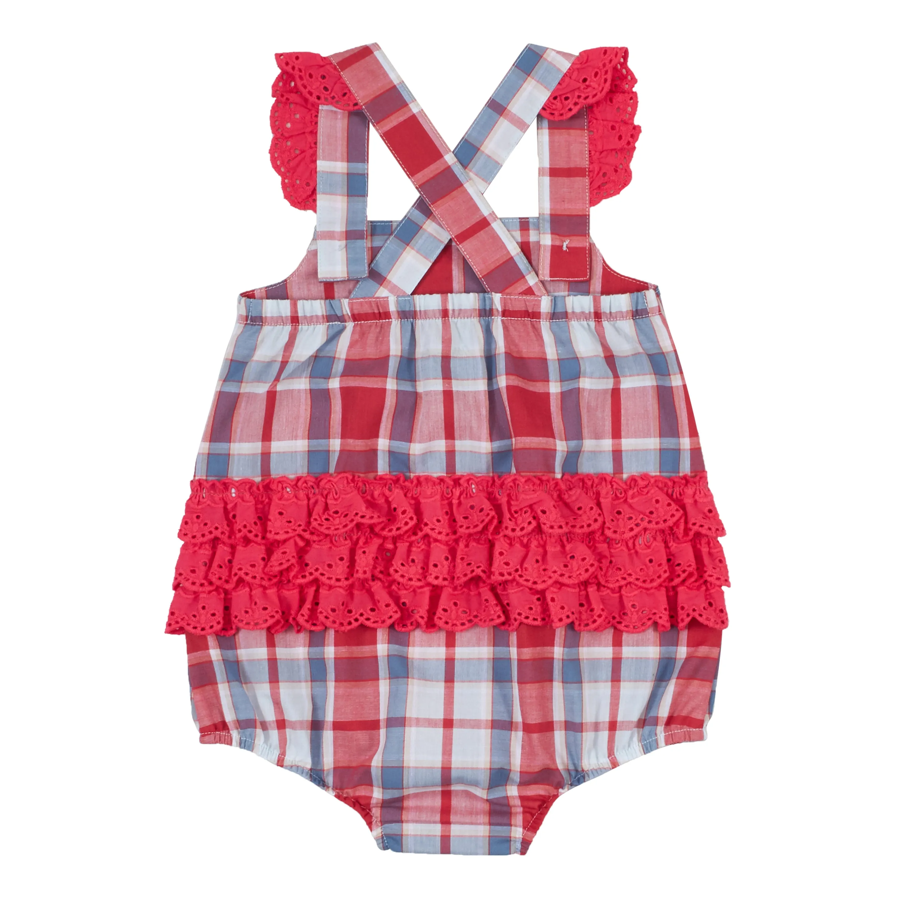 pq2000m Baby Girl Sleeveless Ruffle Seat Plaid Bodysuit by Wrangler