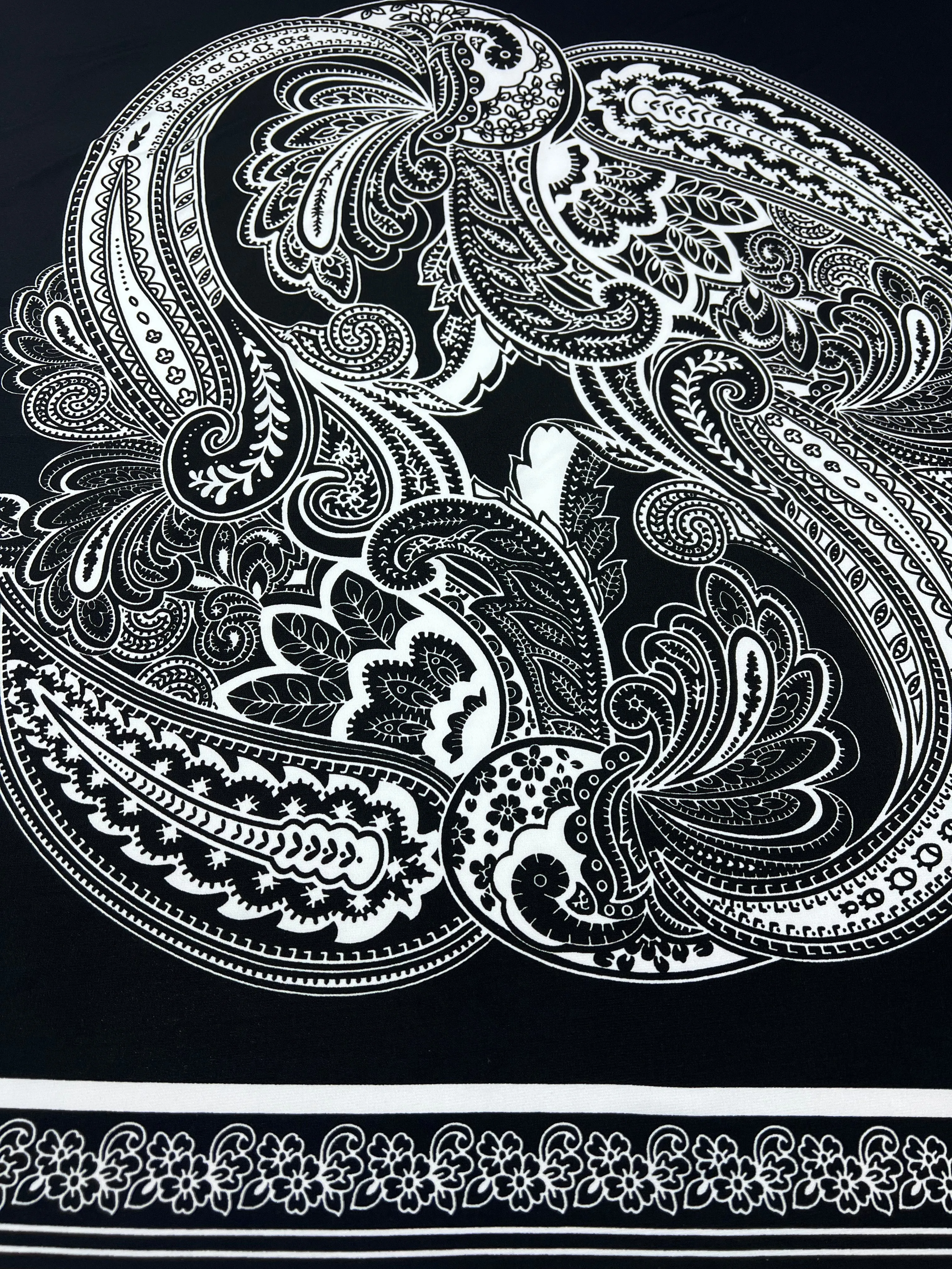 Printed Lycra - Antoinette Paisley - 90cm Panel