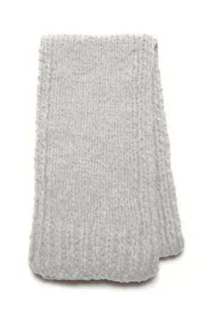 Pyke Knit Scarf in Heather Grey Welfat Cashmere