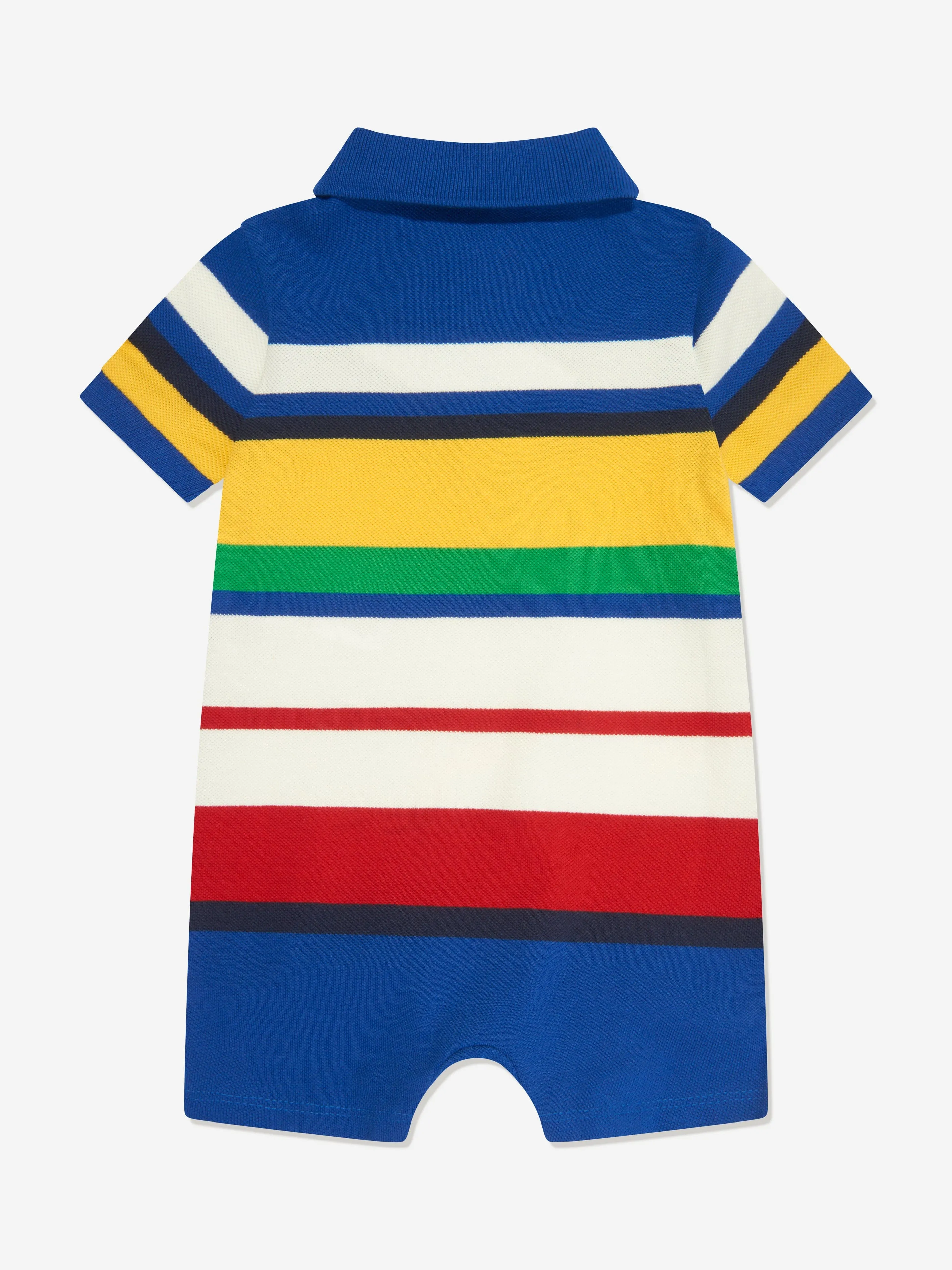 Ralph Lauren Baby Boys Striped Polo Romper in Multicolour