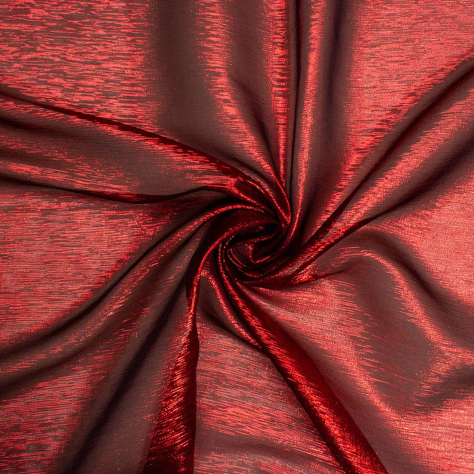 Red Metallic Lightweight Silk Lamé