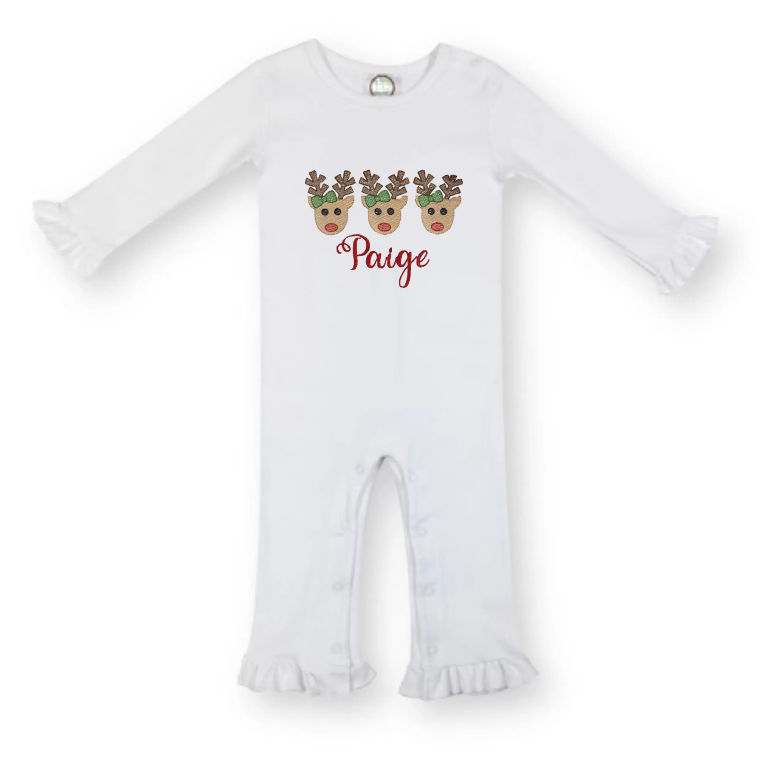 Reindeer Embroidered Romper