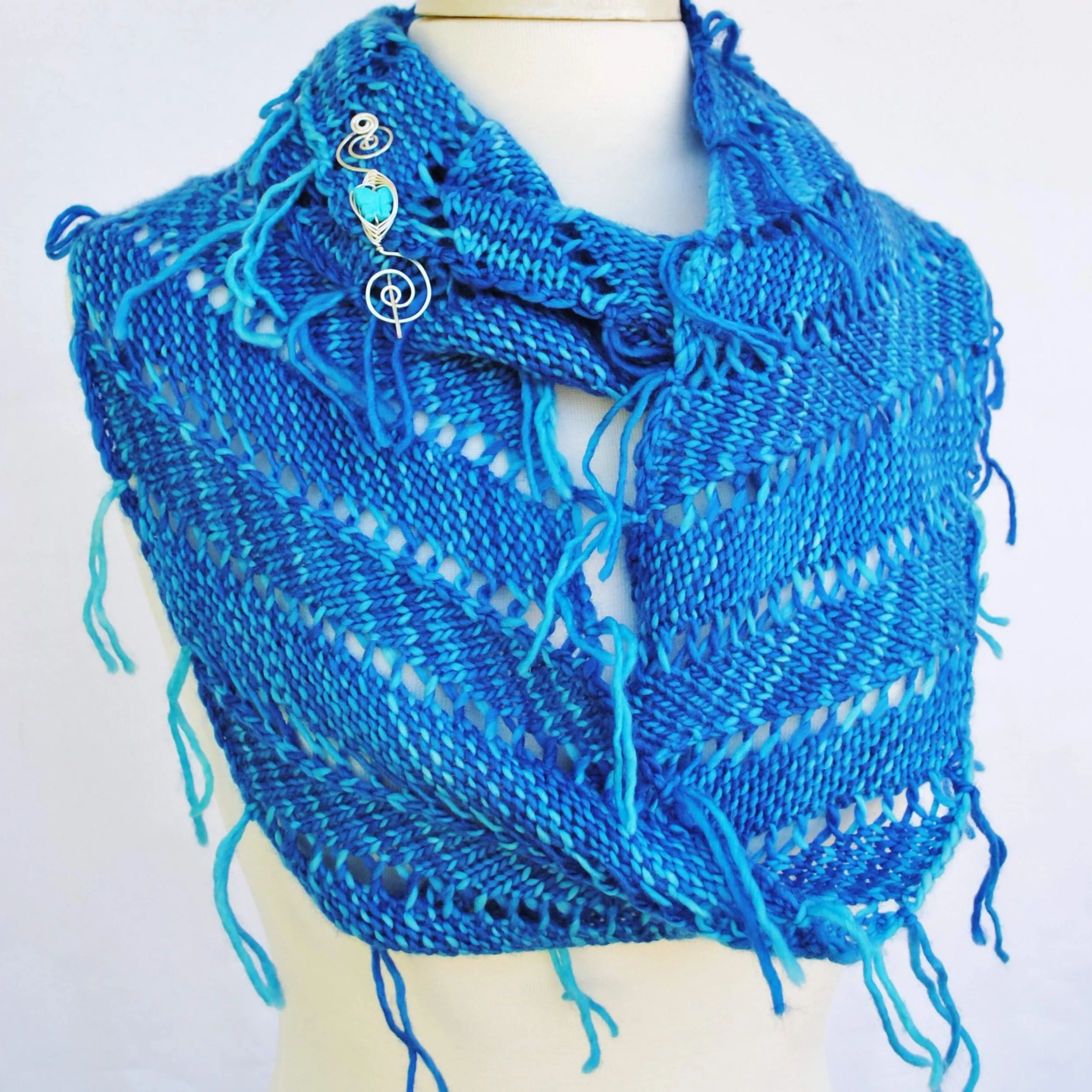 Rip Tied Knit Infinity Scarf PDF Pattern Download