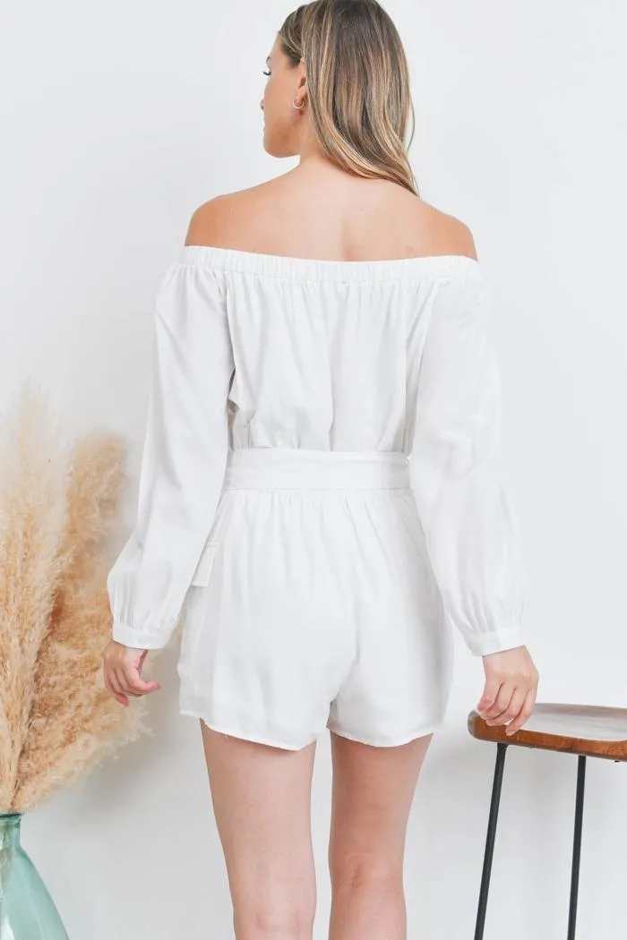 Romper W/Pockets Tie Waist