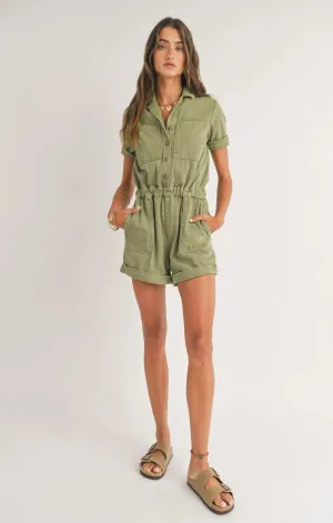 Sage the Label Road Trip Denim Romper