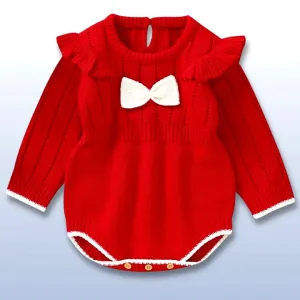 Scarlet Snow Knit Romper (0-18M)