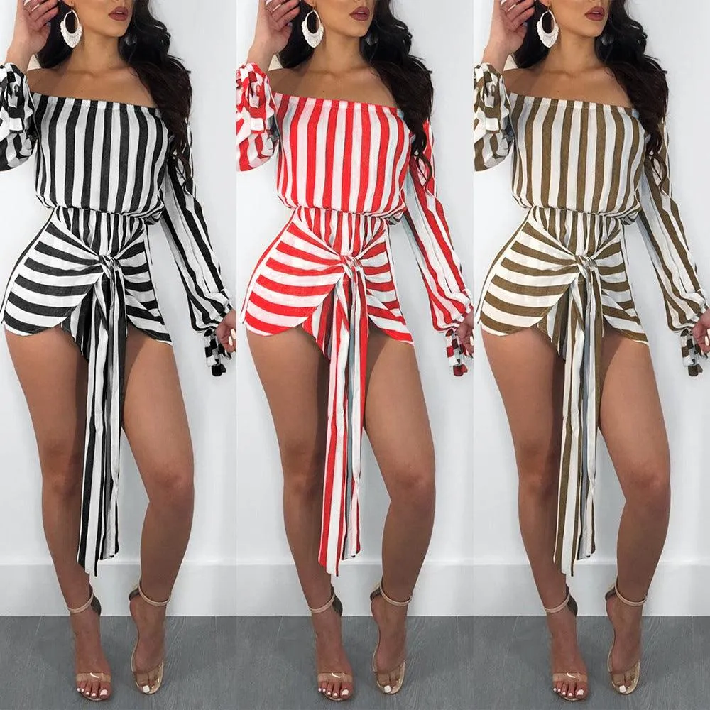 SERENA’S STRIPE IT RIGHT ROMPER