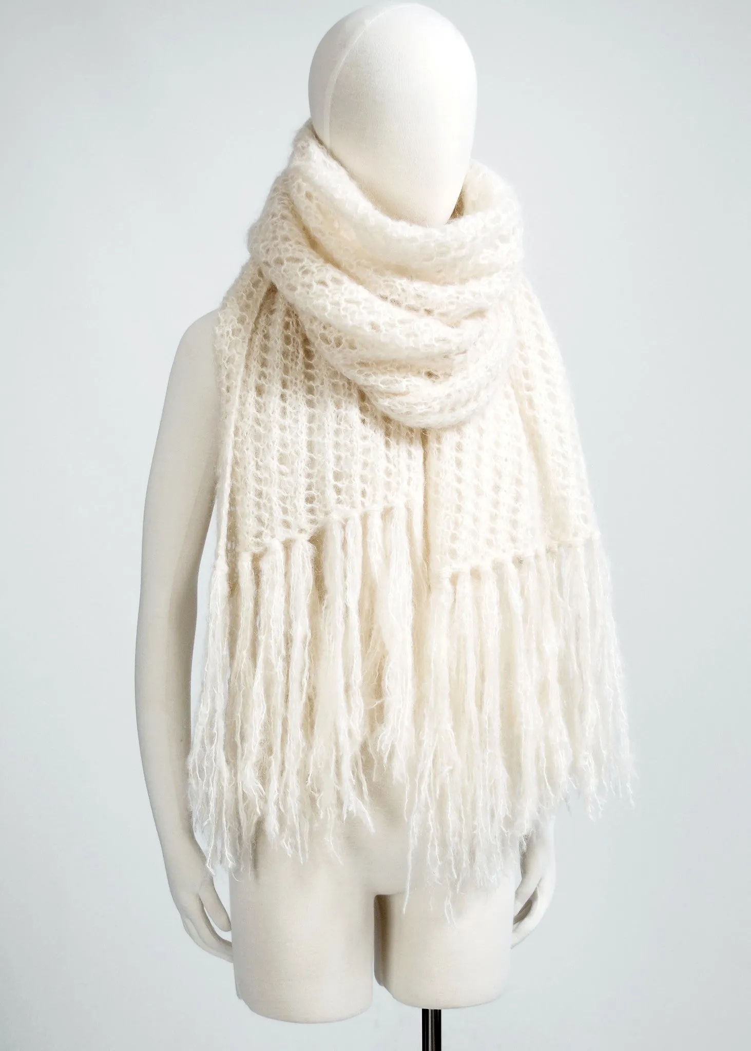 Shaggy Mohair Fringe Scarf