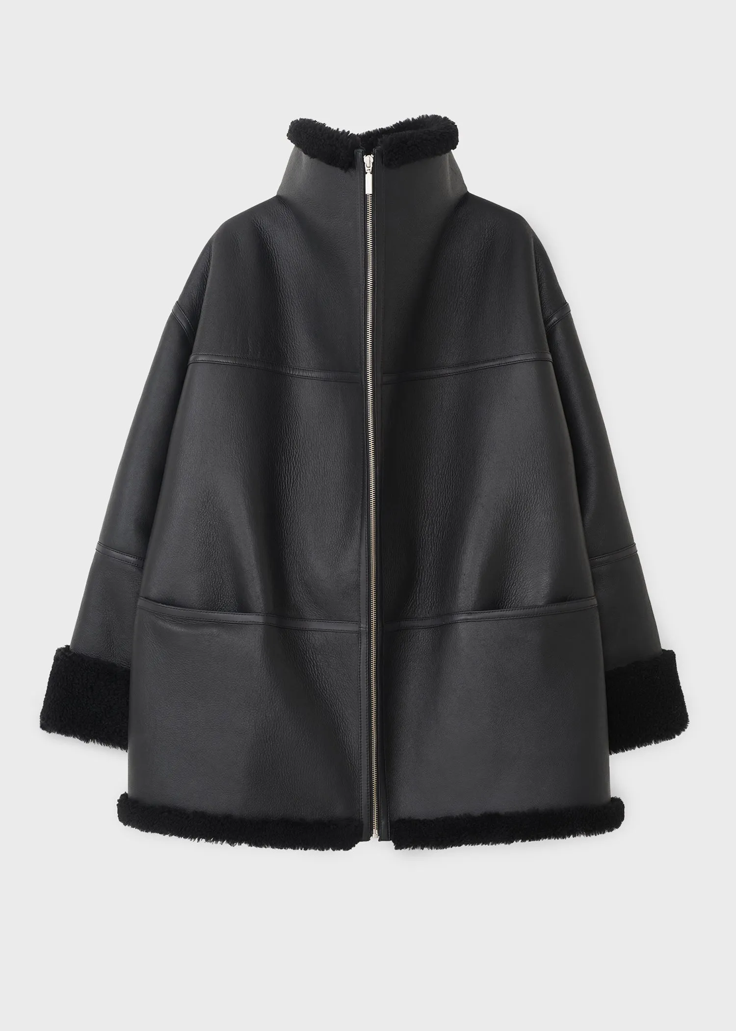 Signature shearling jacket black