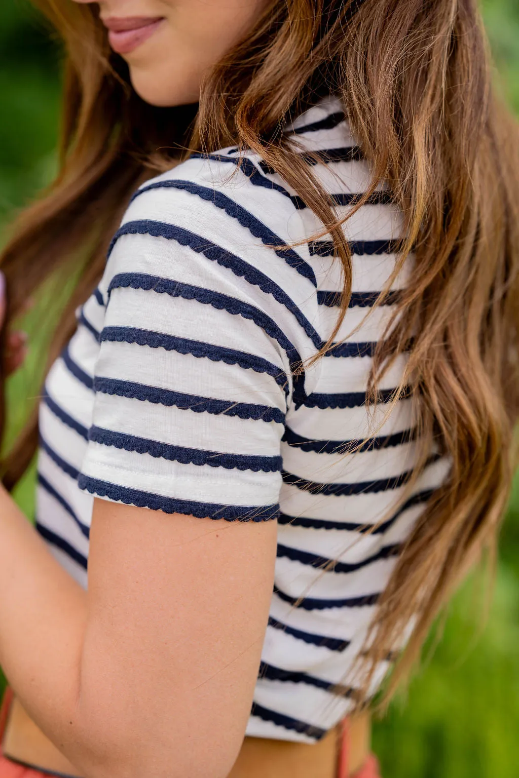 Simple Scalloped Stripes Tee