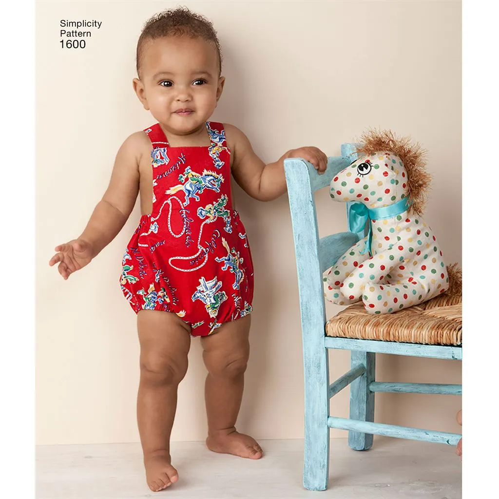 Simplicity Pattern 1600 Babies' Vintage Romper Set