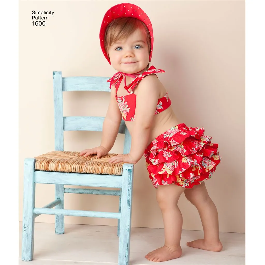 Simplicity Pattern 1600 Babies' Vintage Romper Set