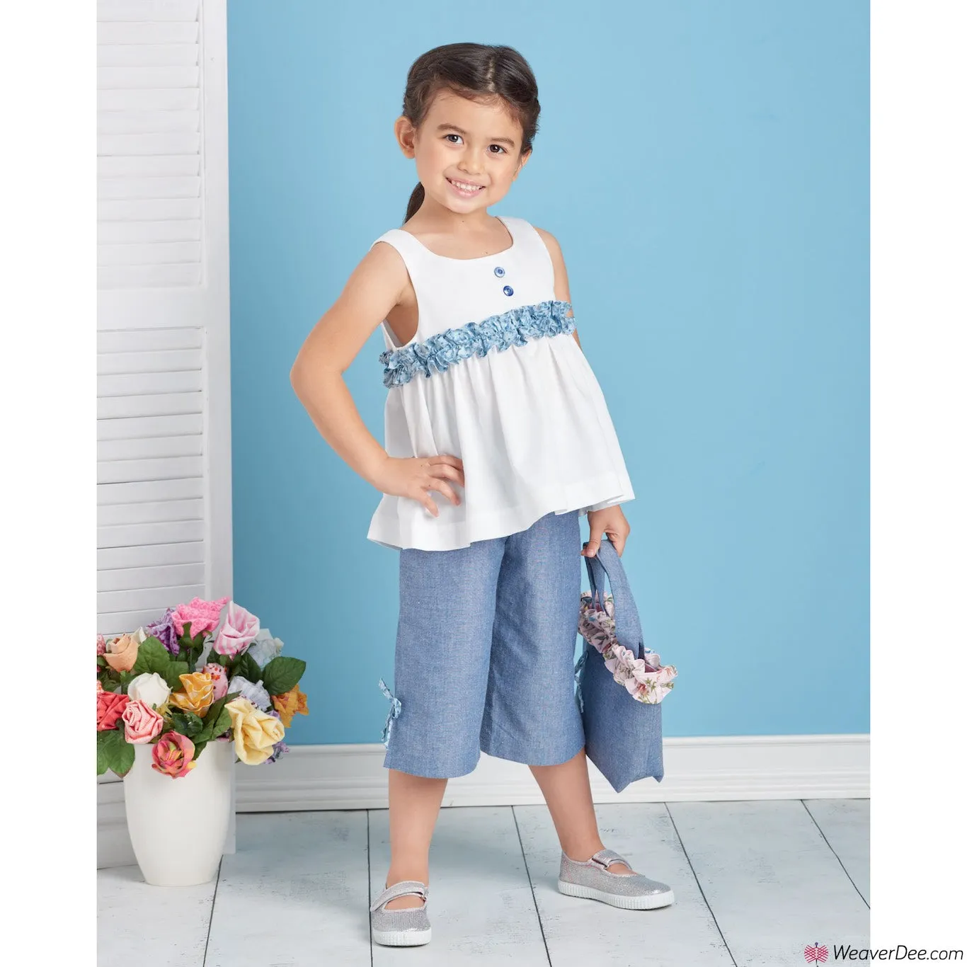 Simplicity Pattern S9559 Children's Dress, Top, Pants, Purses & Headband