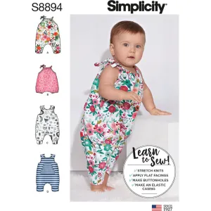 Simplicity Sewing Pattern S8894 Babies' Knit Romper