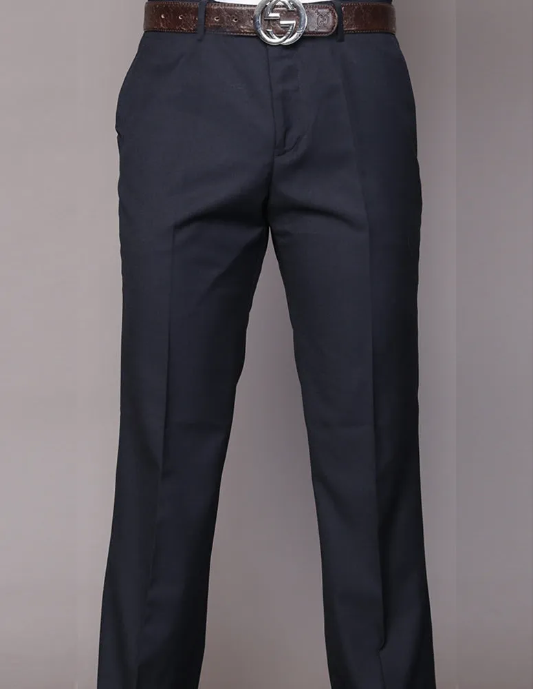 SLIM FIT FLAT FRONT DRESS PANTS, SUPER 150'S ITALIAN FABRIC | PA-200B-Navy